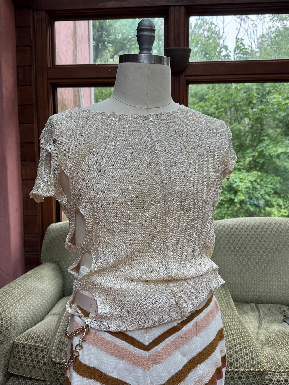 Ya Sequin Sheer Top